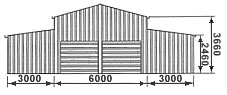 Barn with double roller doors 2.1m x 2.4m