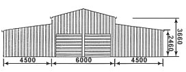 Barn with double roller doors 2.1m x 2.4m